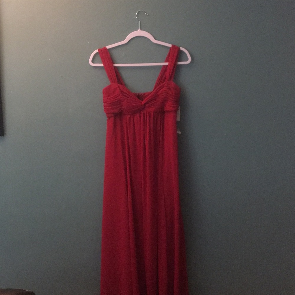 A line beautiful red dress.